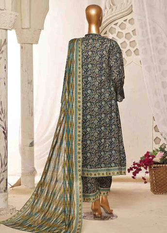 Bin Saeed Fabric - SMLF-FR-646- 3 Piece Frock Style Stitched Suit