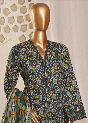 Bin Saeed Fabric - SMLF-FR-646- 3 Piece Frock Style Stitched Suit