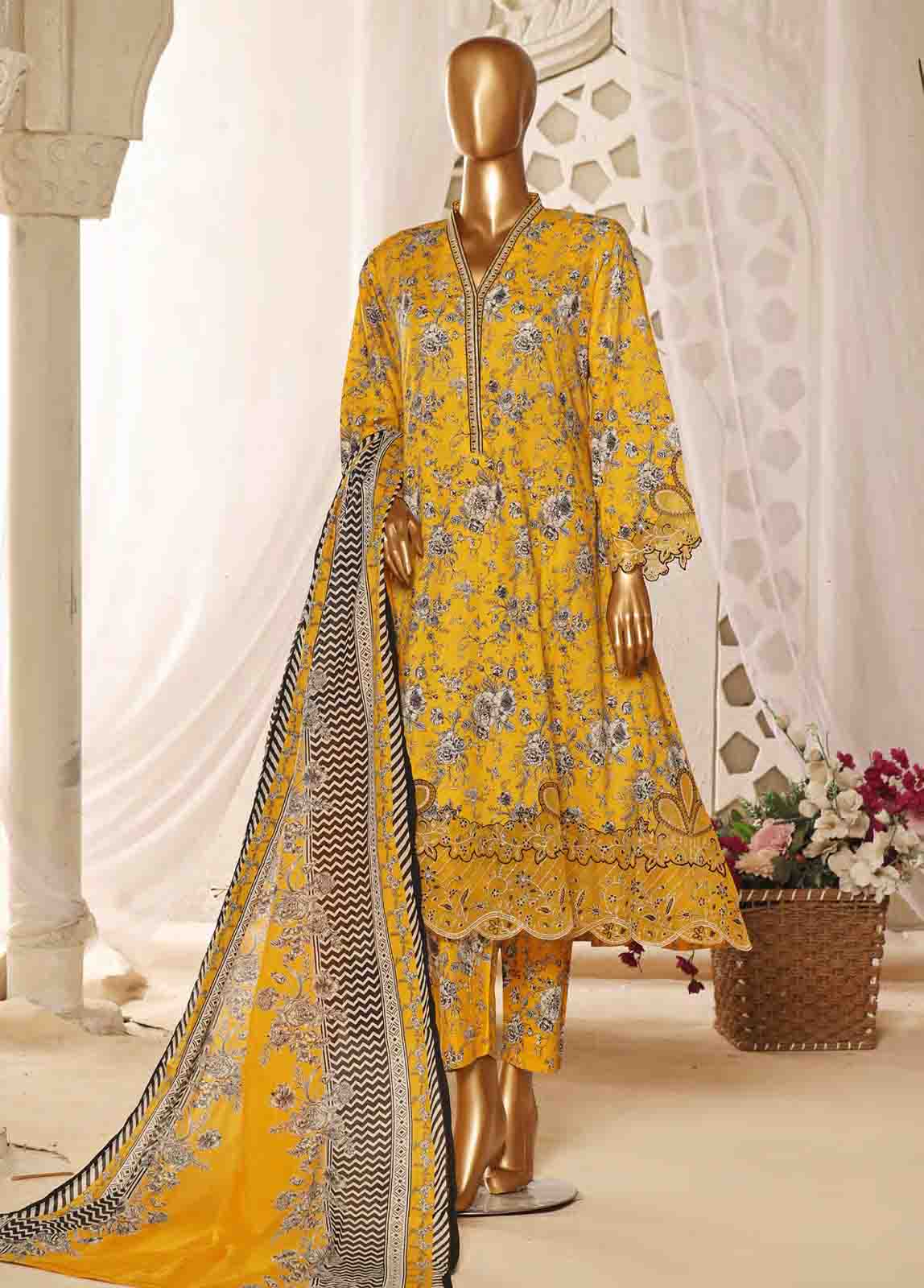 Bin Saeed Fabric - SMLF-FR-647- 3 Piece Embroidered Stitched Suit