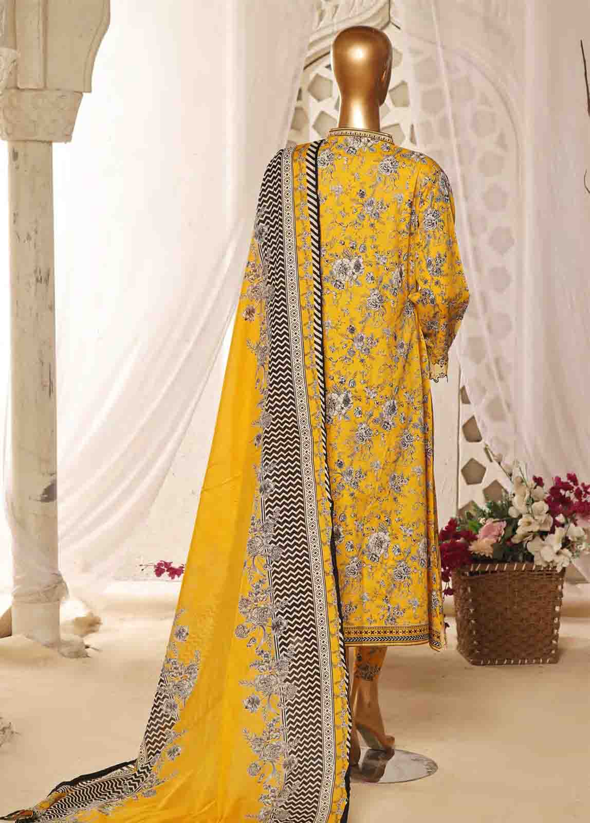 Bin Saeed Fabric - SMLF-FR-647- 3 Piece Embroidered Stitched Suit