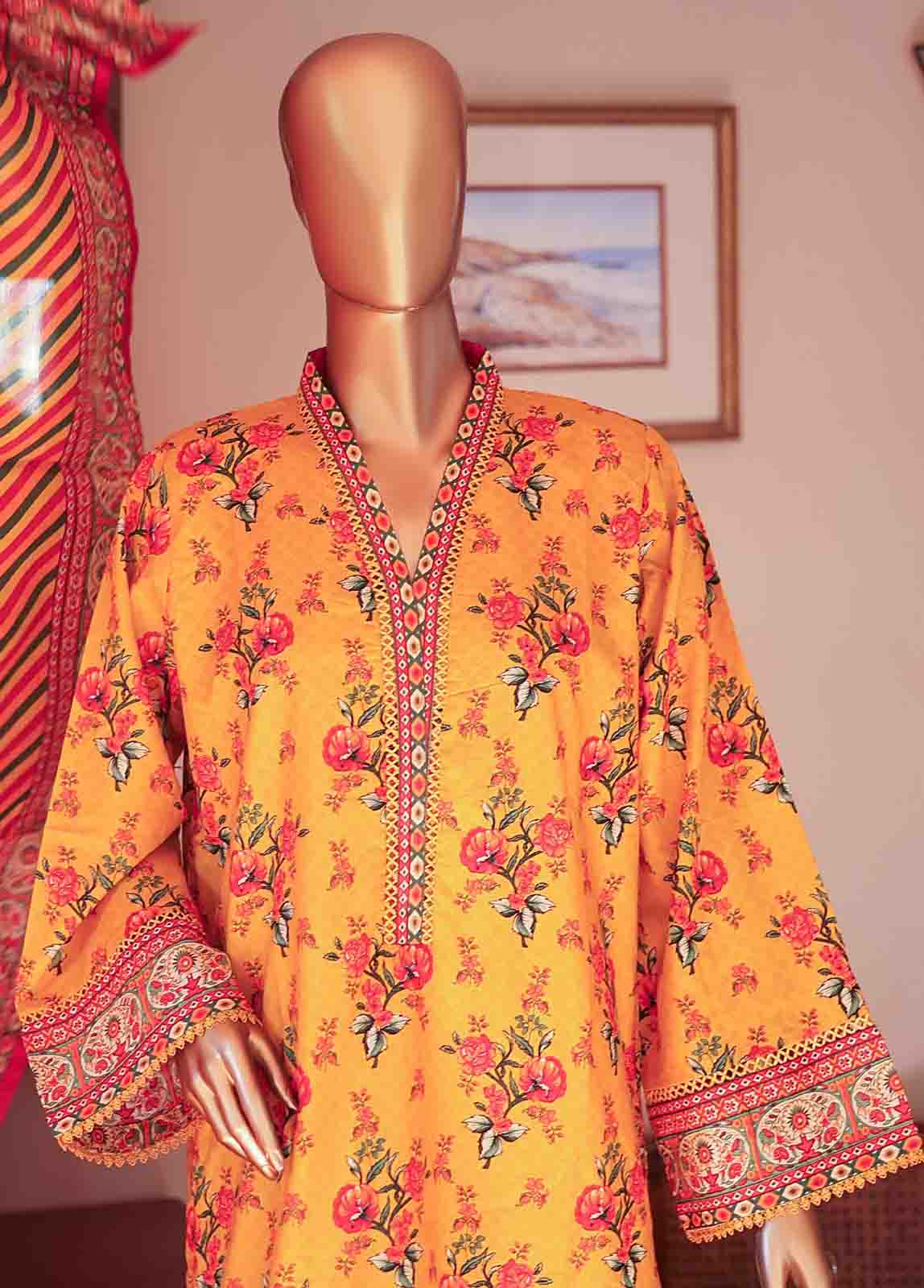 Bin Saeed Fabric - SMLF-PR-0124 - 3 Piece Printed Stitched Suit