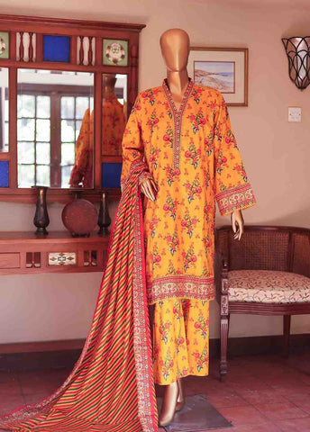Bin Saeed Fabric - SMLF-PR-0124 - 3 Piece Printed Stitched Suit