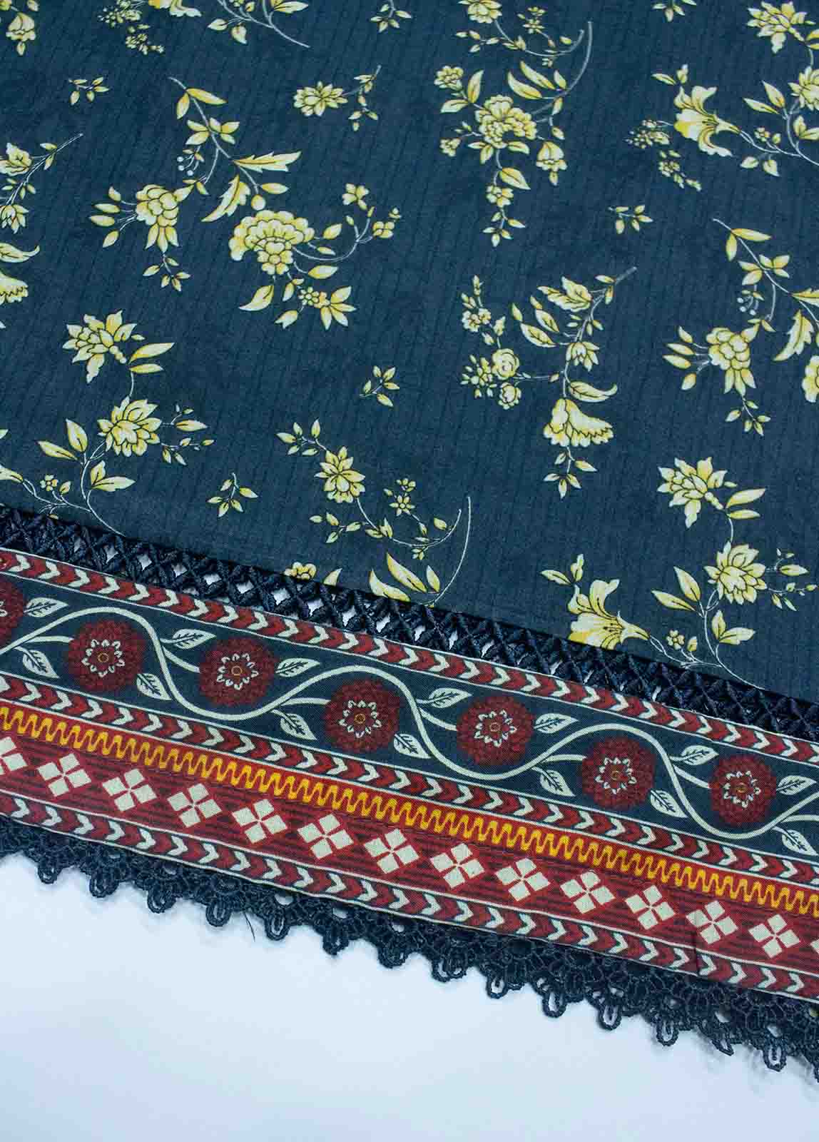 Bin Saeed Fabric - SMLF-PR-0126- 3 Piece Printed Stitched Suit