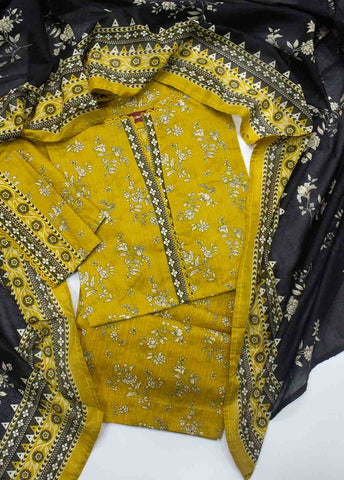 Bin Saeed Fabric - SMLF-PR-0127- 3 Piece Printed Stitched Suit