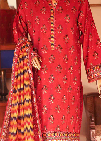 Bin Saeed Fabric - SMLF-PR-0128 B - 3 Piece Printed Stitched Suit