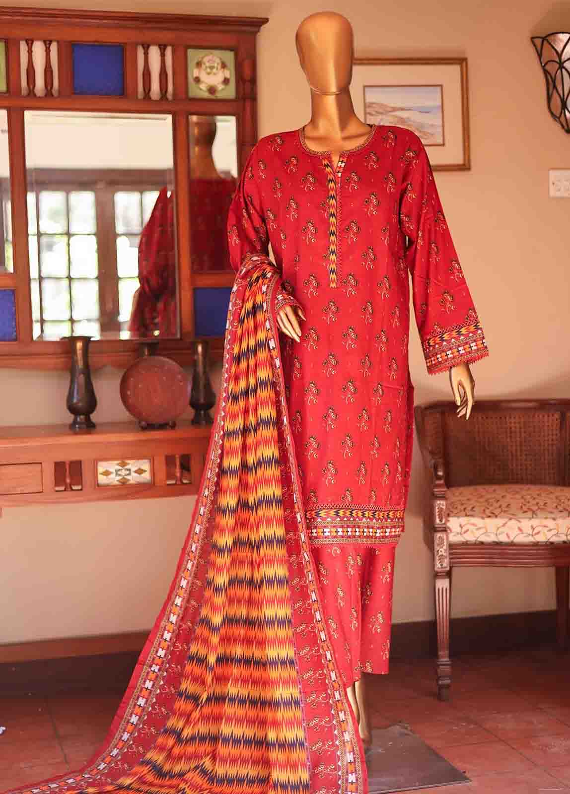 Bin Saeed Fabric - SMLF-PR-0128 B - 3 Piece Printed Stitched Suit
