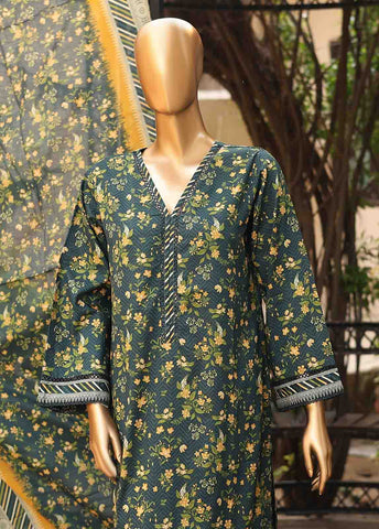 Bin Saeed Fabric - SMLF-PR-0138 - 3 Piece Printed Stitched Suit