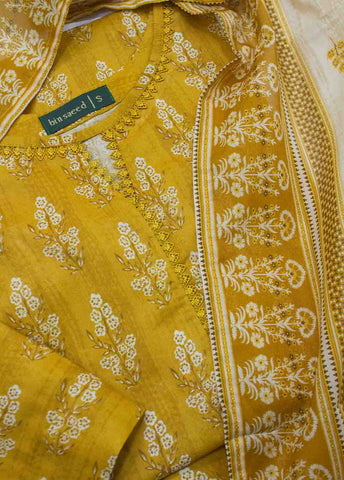 Bin Saeed Fabric - SMLF-PR-0154- 3 Piece Printed Stitched Suit