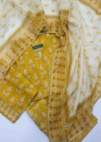 Bin Saeed Fabric - SMLF-PR-0154- 3 Piece Printed Stitched Suit