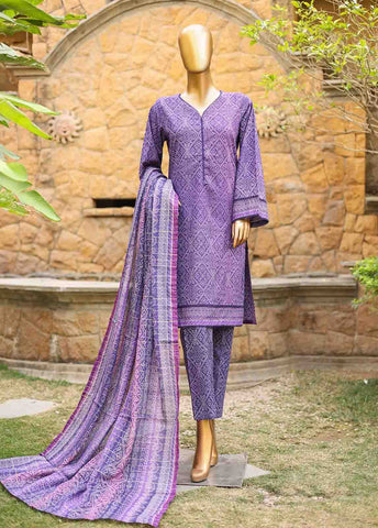Bin Saeed Fabric - SMLF-PR-0451 - 3 Piece Printed Stitched Suit
