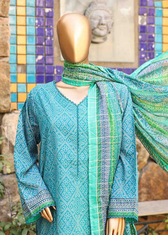 Bin Saeed Fabric - SMLF-PR-0452 - 3 Piece Printed Stitched Suit