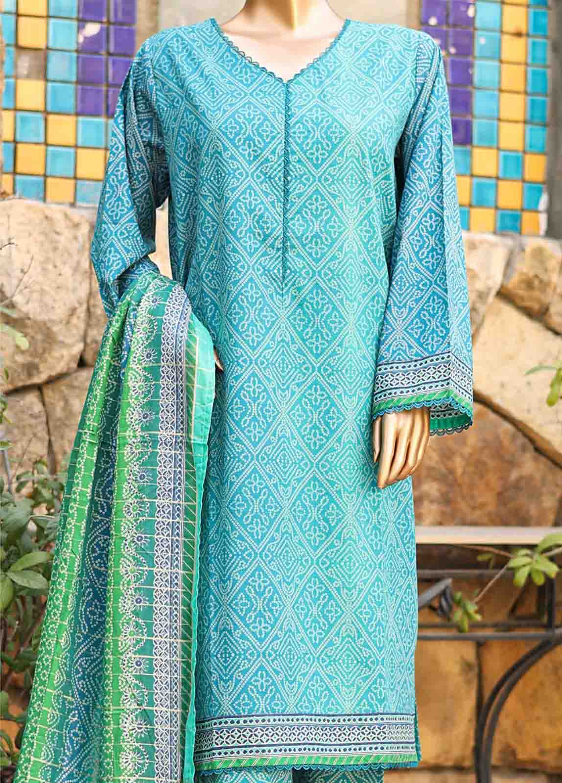 Bin Saeed Fabric - SMLF-PR-0452 - 3 Piece Printed Stitched Suit