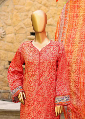 Bin Saeed Fabric - SMLF-PR-0453 - 3 Piece Printed Stitched Suit
