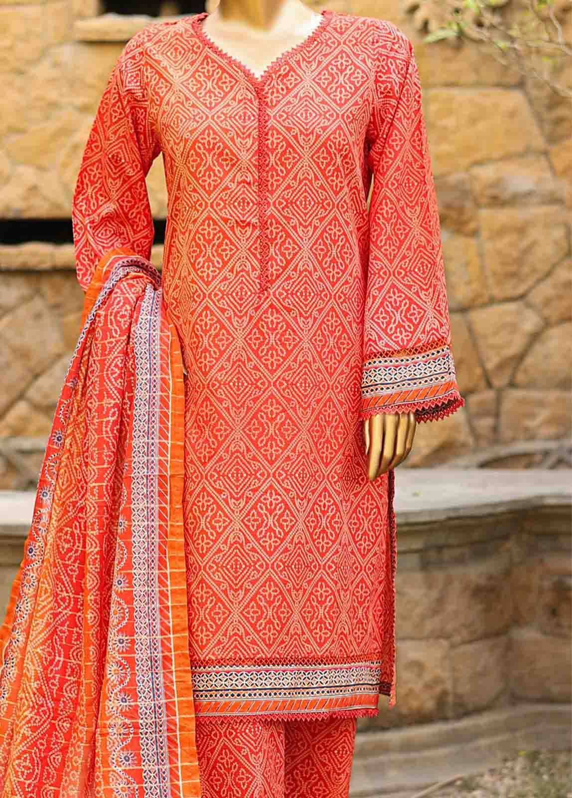 Bin Saeed Fabric - SMLF-PR-0453 - 3 Piece Printed Stitched Suit