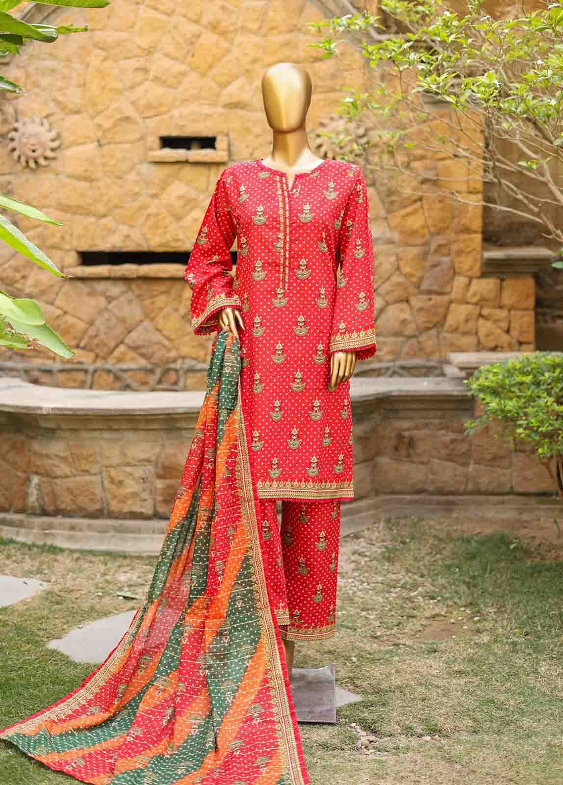 Bin Saeed Fabric - SMLF-PR-0454 - 3 Piece Printed Stitched Suit