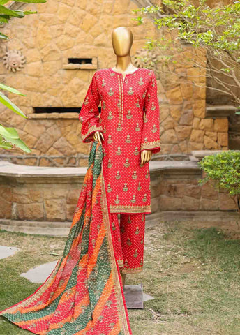 Bin Saeed Fabric - SMLF-PR-0454 - 3 Piece Printed Stitched Suit