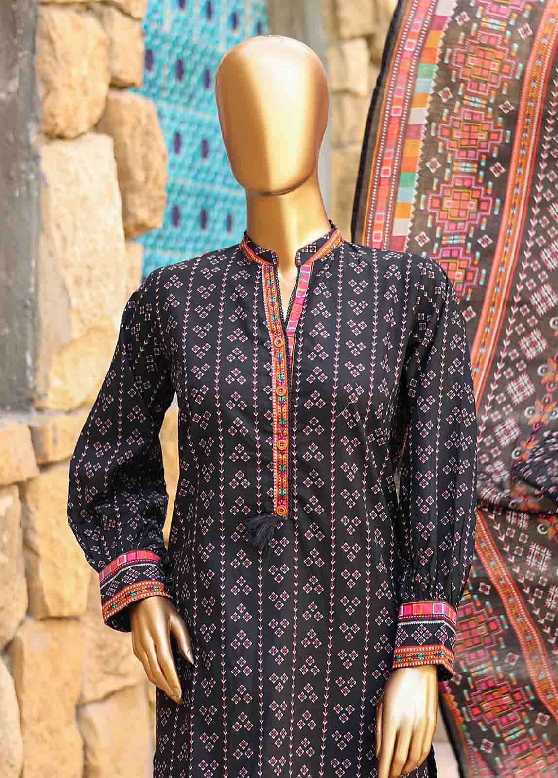 Bin Saeed Fabric - SMLF-PR-0522 - 3 Piece Printed Stitched Suit