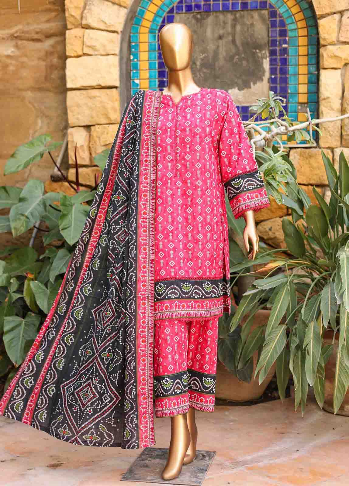 Bin Saeed Fabric - SMLF-PR-0524 - 3 Piece Printed Stitched Suit