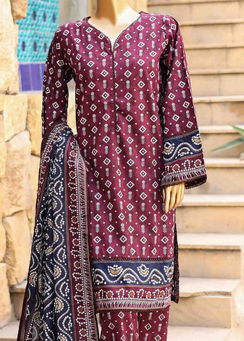 Bin Saeed Fabric - SMLF-PR-0525 - 3 Piece Printed Stitched Suit