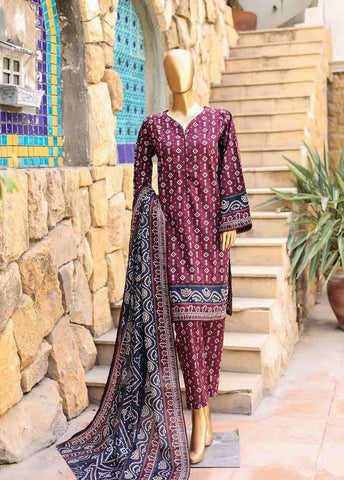 Bin Saeed Fabric - SMLF-PR-0525 - 3 Piece Printed Stitched Suit