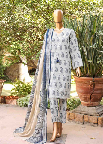 Bin Saeed Fabric - SMLF-PR-0526 - 3 Piece Printed Stitched Suit