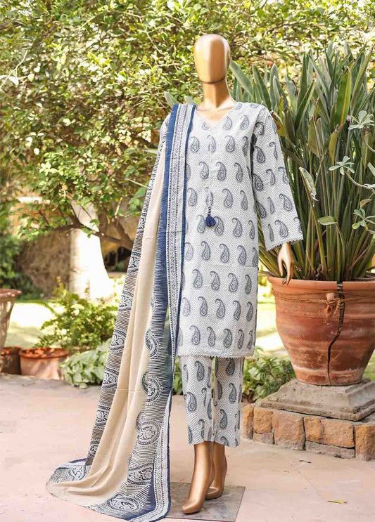 SMLF-PR-0526 - 3 Piece Printed Stitched Suit