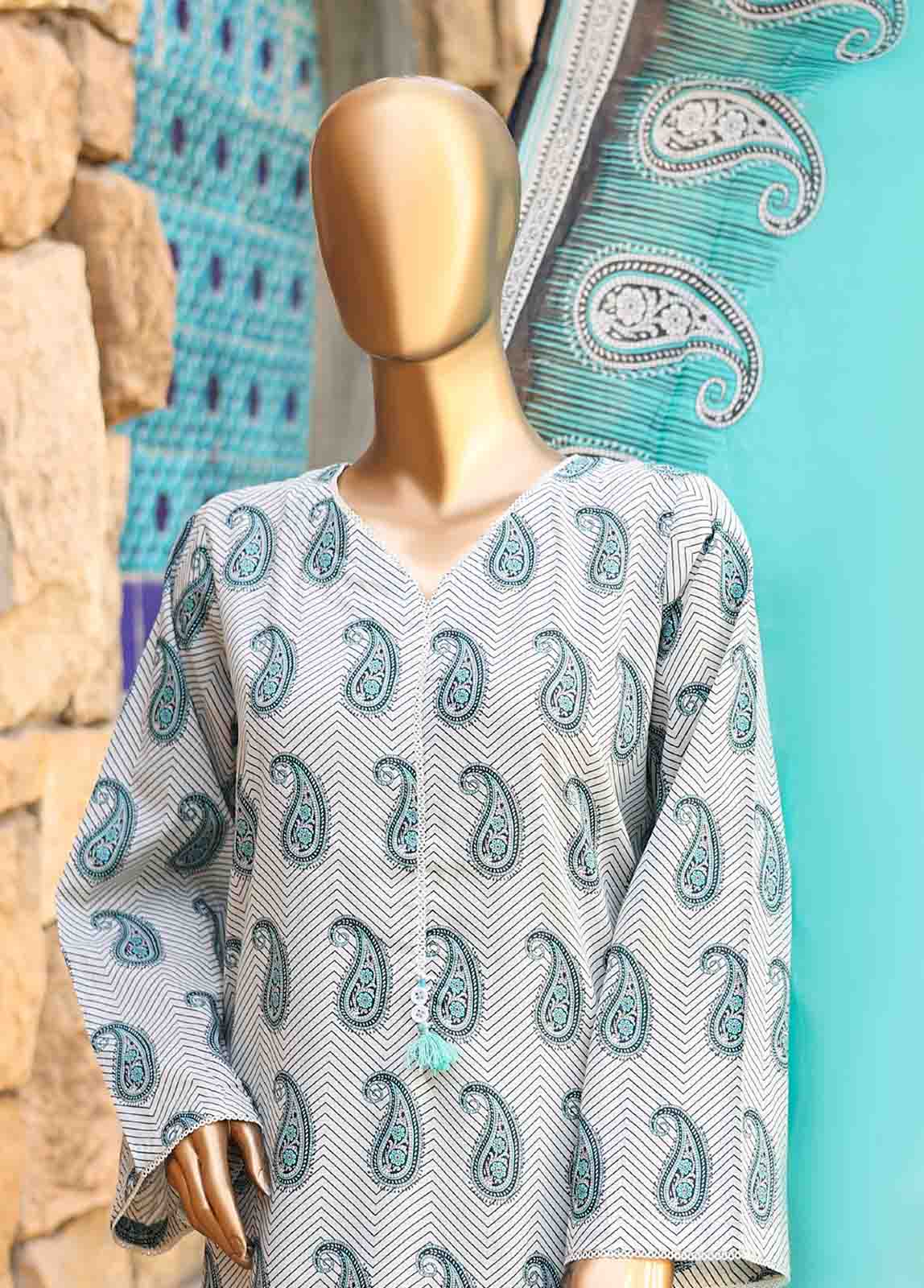 Bin Saeed Fabric - SMLF-PR-0527 - 3 Piece Printed Stitched Suit