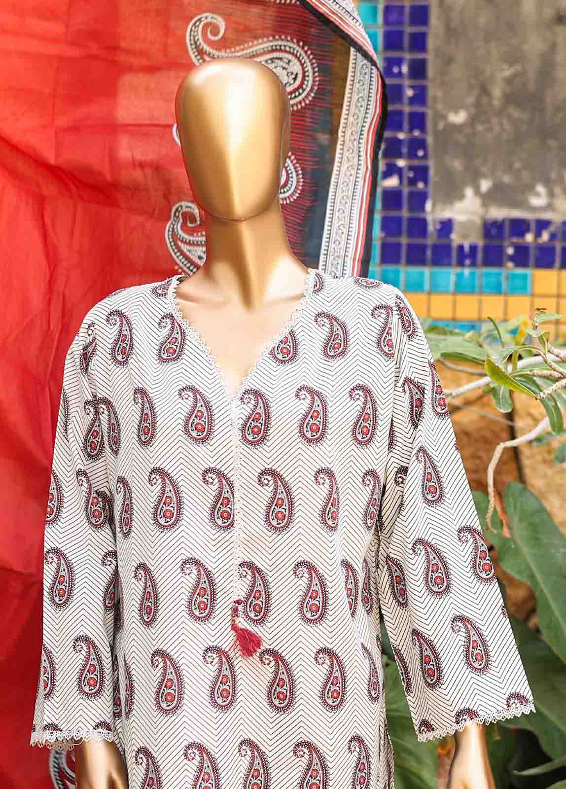 Bin Saeed Fabric - SMLF-PR-0528 - 3 Piece Printed Stitched Suit