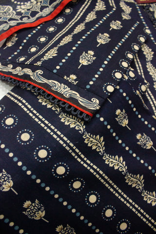 Bin Saeed Fabric - SMLF-PR-0625- 3 Piece Printed Stitched Suit