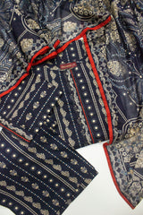 SMLF-PR-0625- 3 Piece Printed Stitched Suit