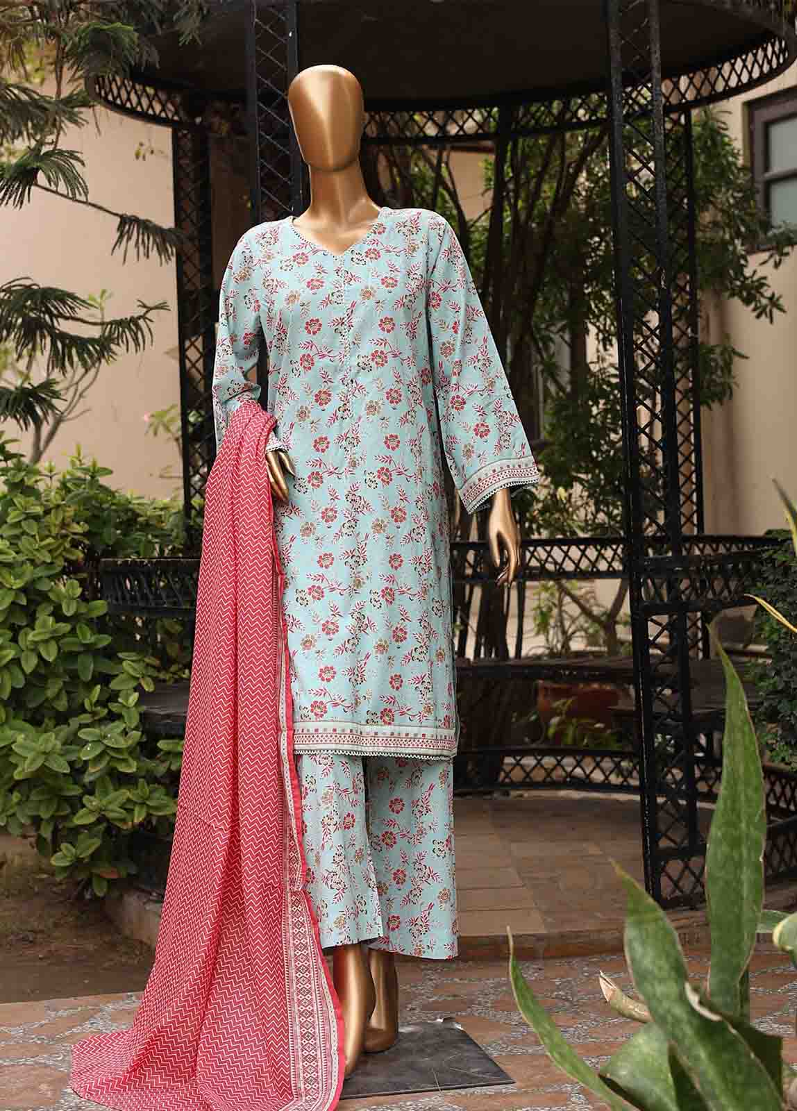 Bin Saeed Fabric - SMLF-PR-0627 - 3 Piece Printed Stitched Suit