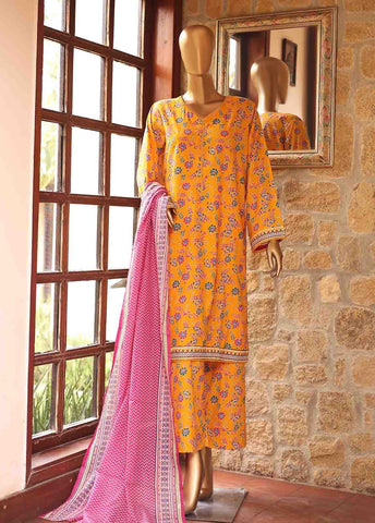 Bin Saeed Fabric - SMLF-PR-0628 - 3 Piece Printed Stitched Suit