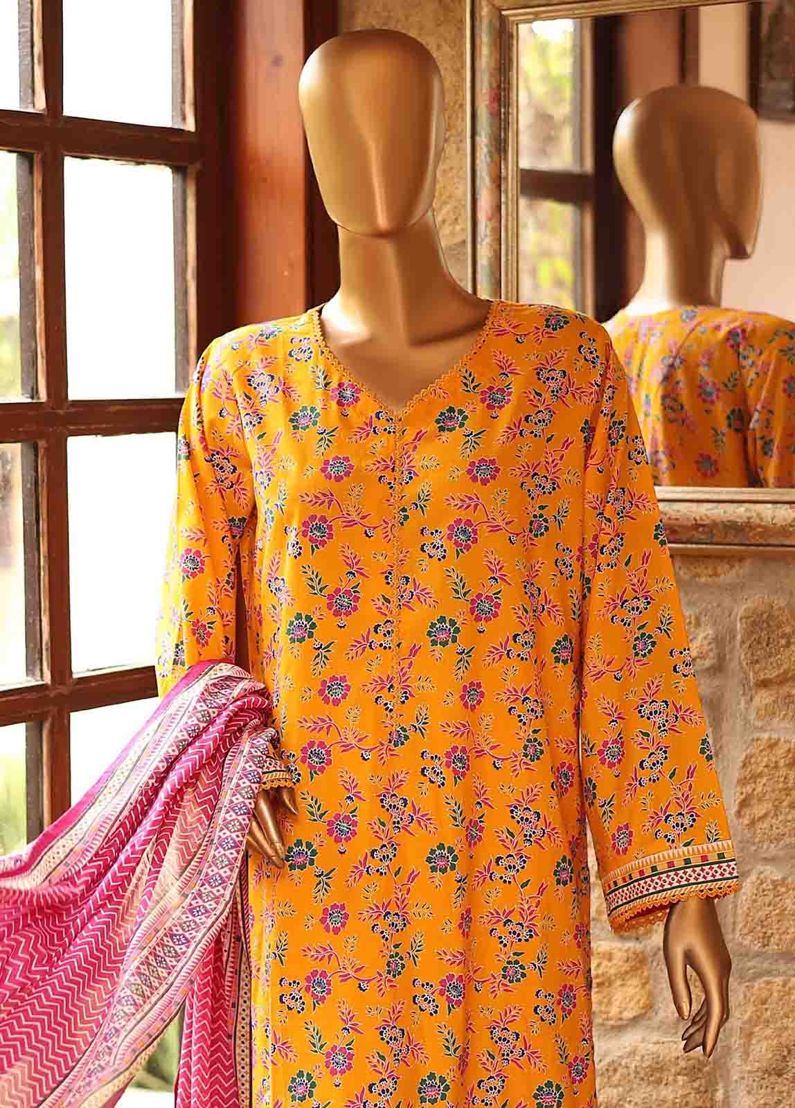 Bin Saeed Fabric - SMLF-PR-0628 - 3 Piece Printed Stitched Suit
