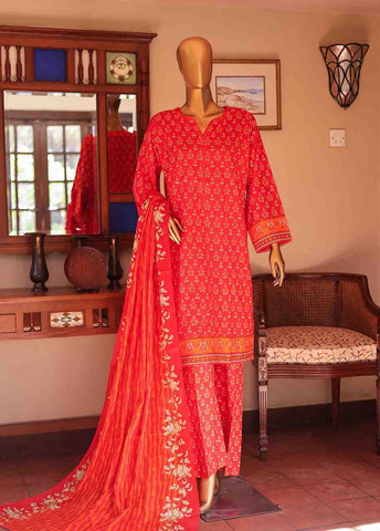 Bin Saeed Fabric - SMLF-PR-0629 - 3 Piece Printed Stitched Suit