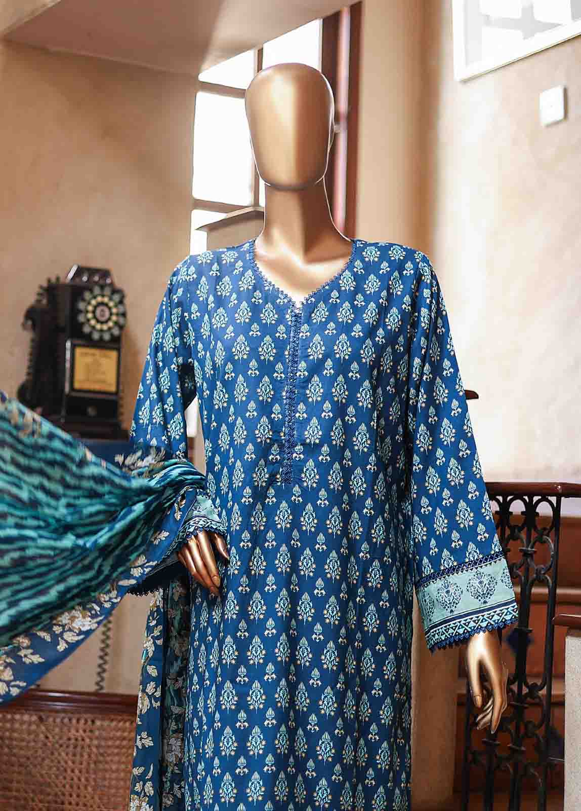 Bin Saeed Fabric - SMLF-PR-0630 - 3 Piece Printed Stitched Suit