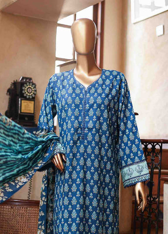 Bin Saeed Fabric - SMLF-PR-0630 - 3 Piece Printed Stitched Suit