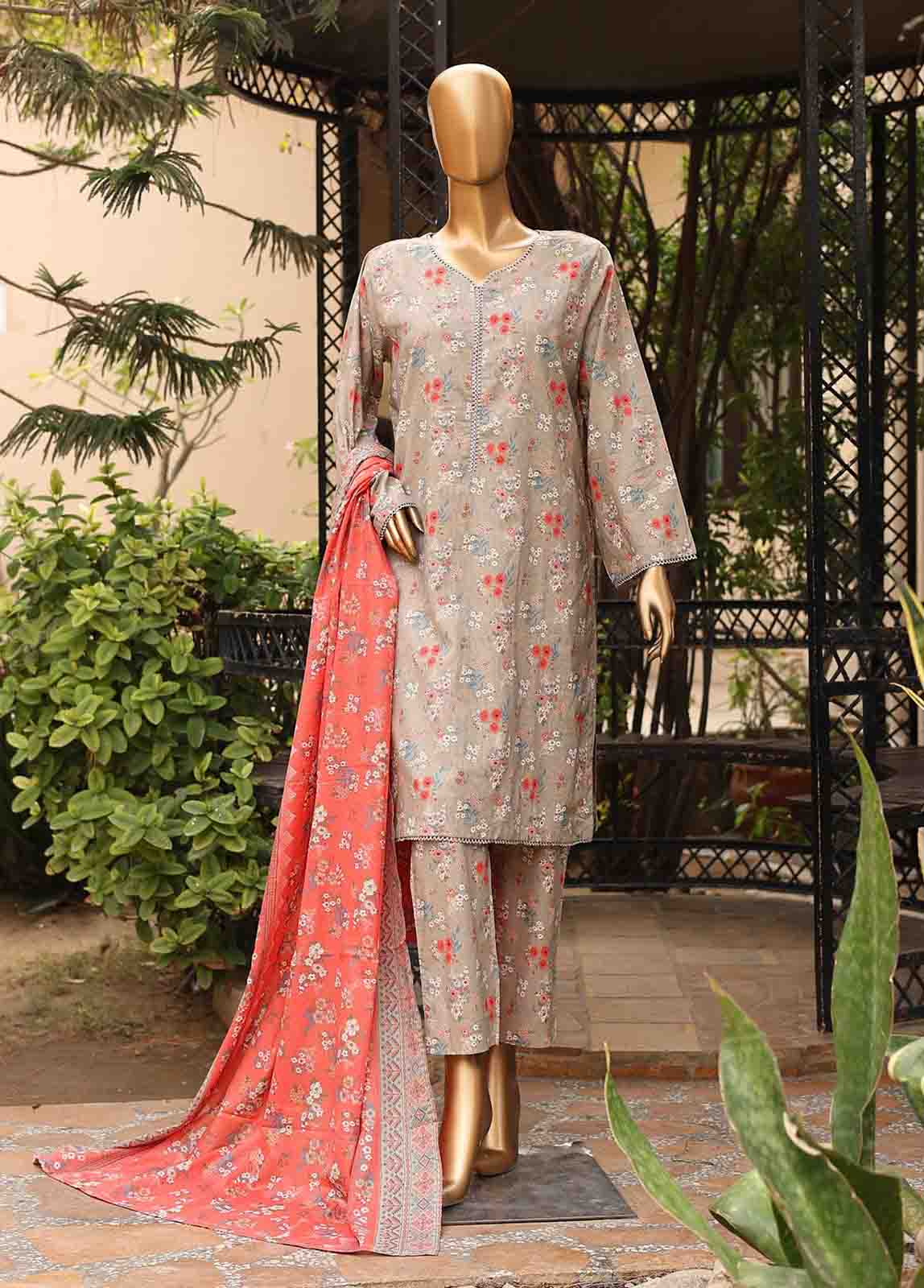 Bin Saeed Fabric - SMLF-PR-0631 - 3 Piece Printed Stitched Suit