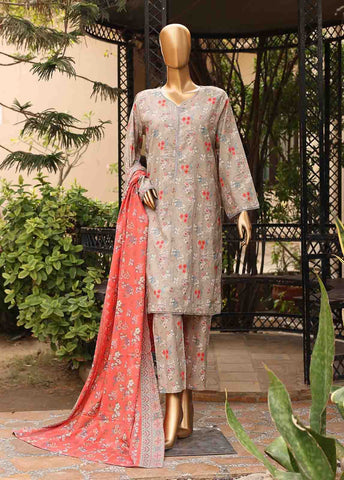 Bin Saeed Fabric - SMLF-PR-0631 - 3 Piece Printed Stitched Suit
