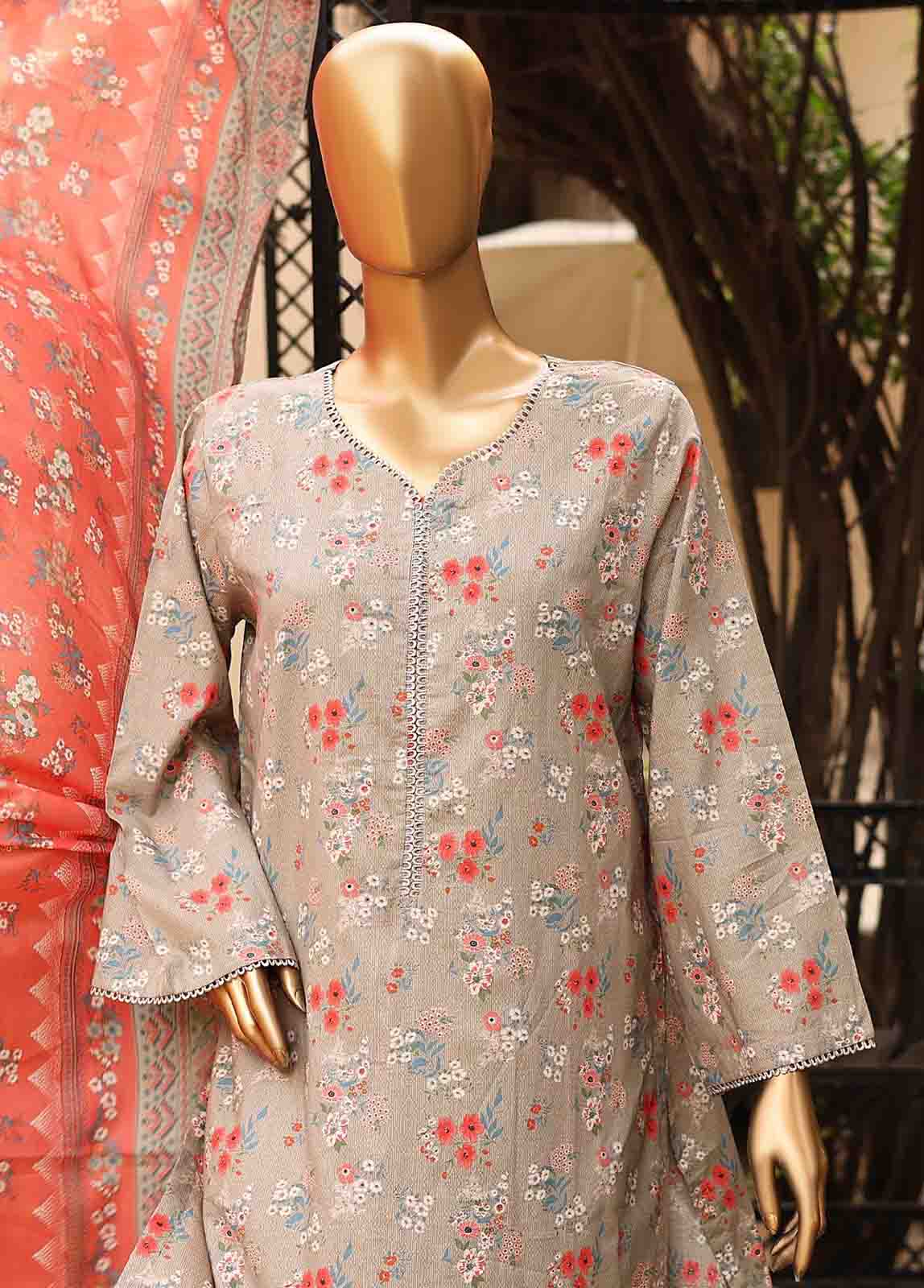 Bin Saeed Fabric - SMLF-PR-0631 - 3 Piece Printed Stitched Suit