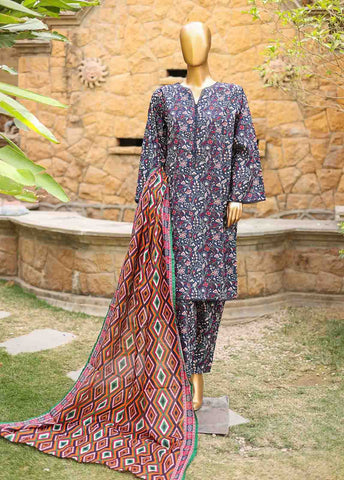 Bin Saeed Fabric - SMLF-PR-0632 - 3 Piece Printed Stitched Suit