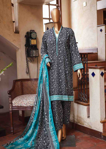 Bin Saeed Fabric - SMLF-PR-0634 - 3 Piece Printed Stitched Suit