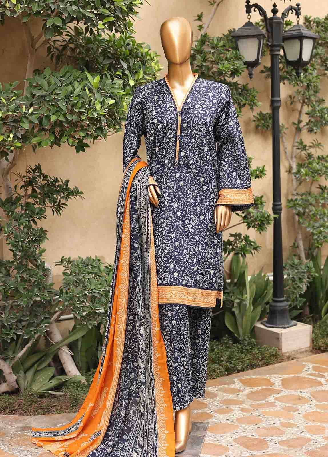 Bin Saeed Fabric - SMLF-PR-0635 - 3 Piece Printed Stitched Suit