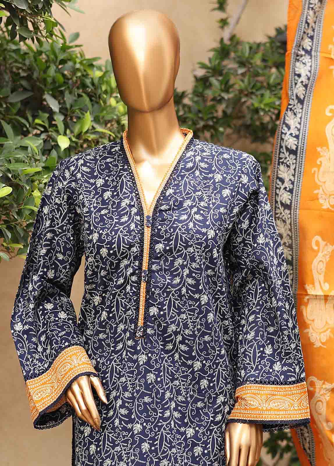 Bin Saeed Fabric - SMLF-PR-0635 - 3 Piece Printed Stitched Suit