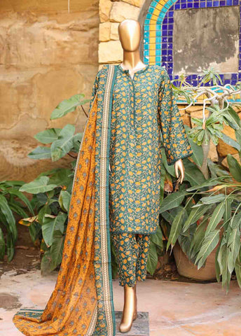 Bin Saeed Fabric - SMLF-PR-0637 - 3 Piece Printed Stitched Suit