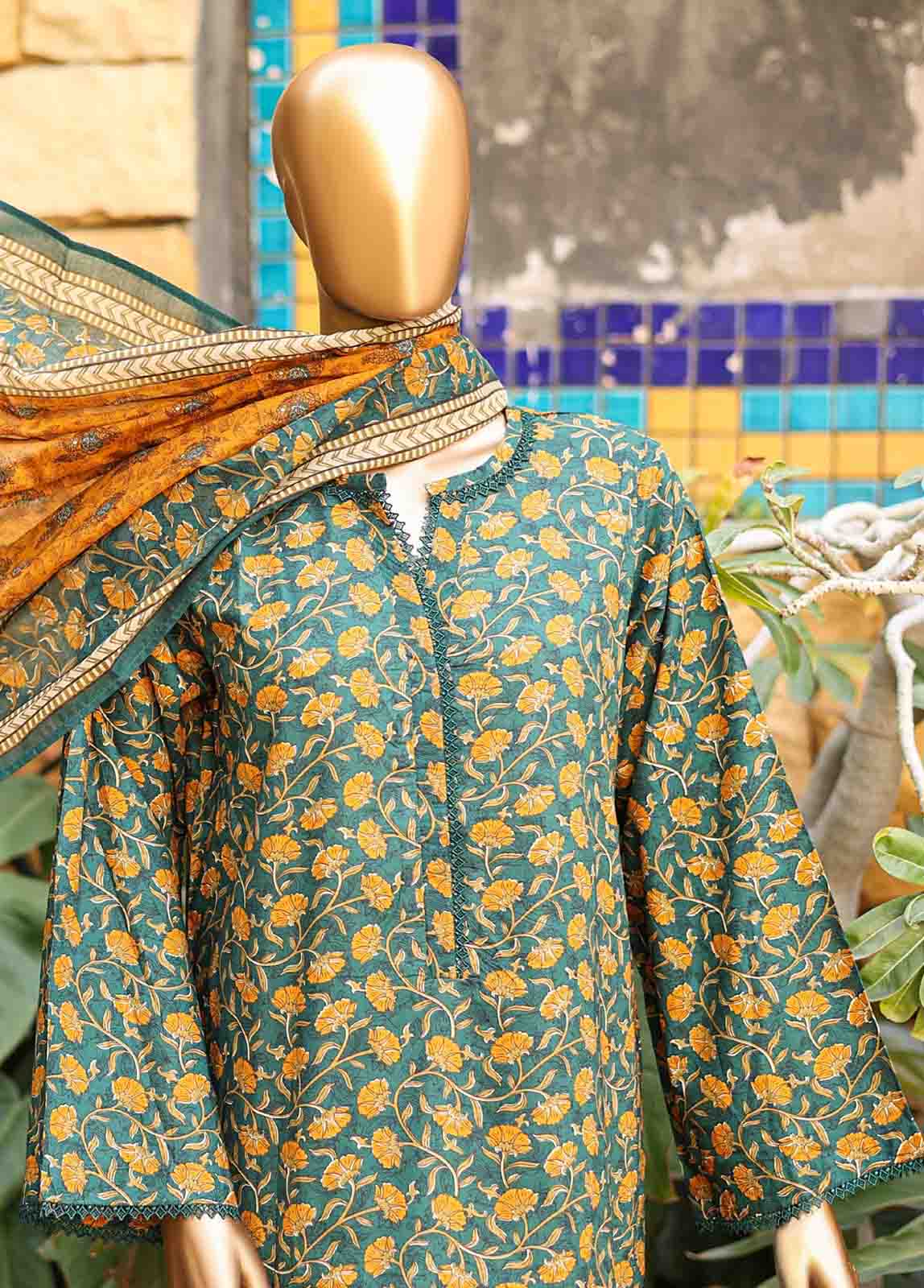 Bin Saeed Fabric - SMLF-PR-0637 - 3 Piece Printed Stitched Suit