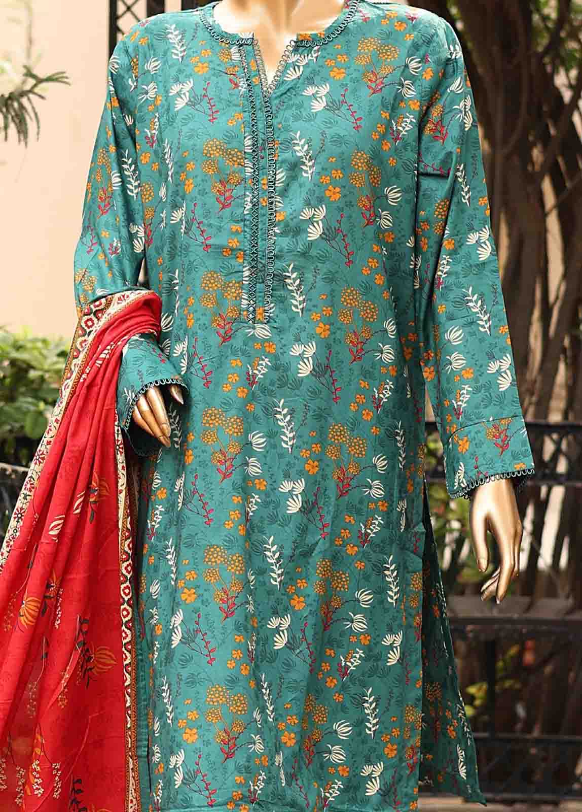Bin Saeed Fabric - SMLF-PR-0640 - 3 Piece Printed Stitched Suit