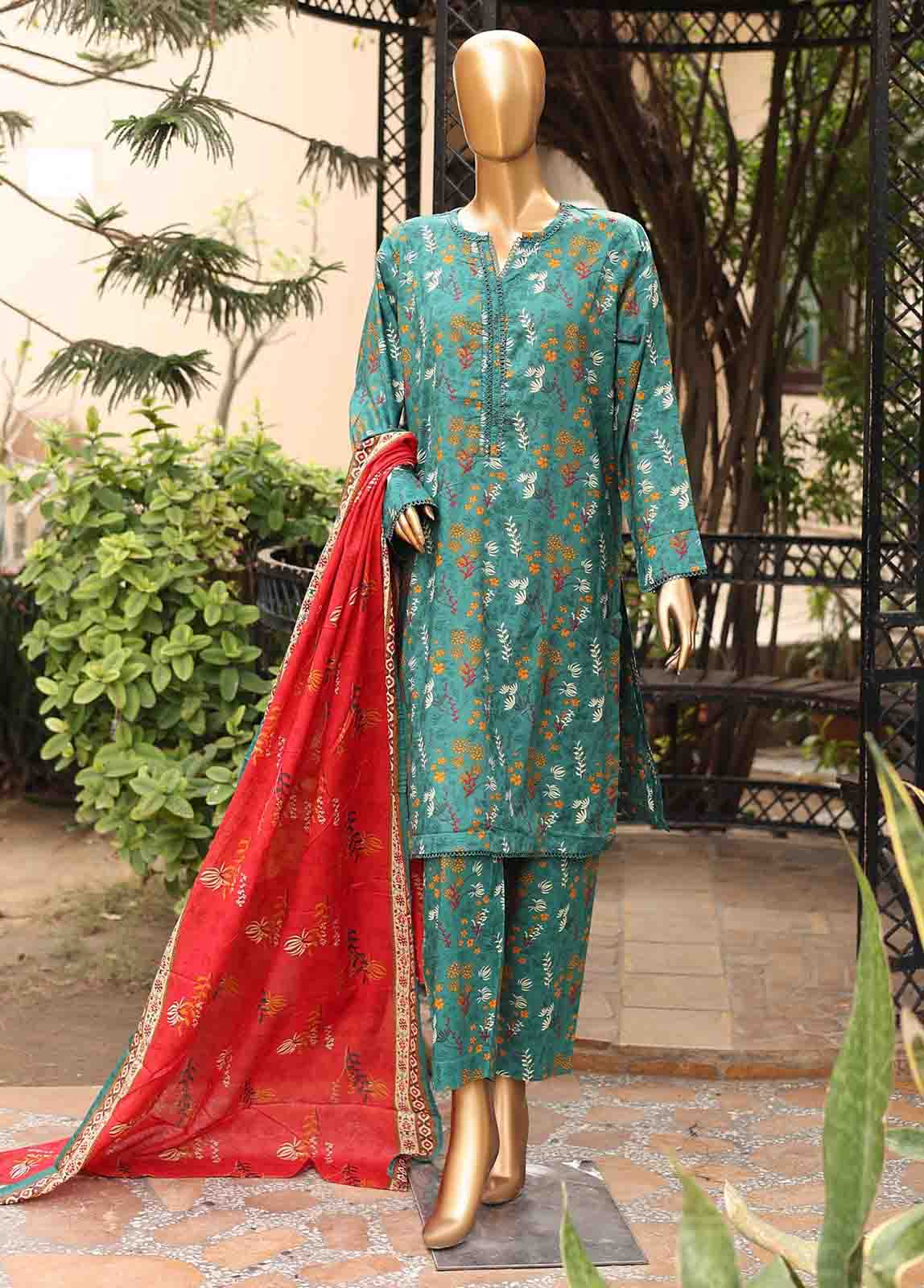 Bin Saeed Fabric - SMLF-PR-0640 - 3 Piece Printed Stitched Suit