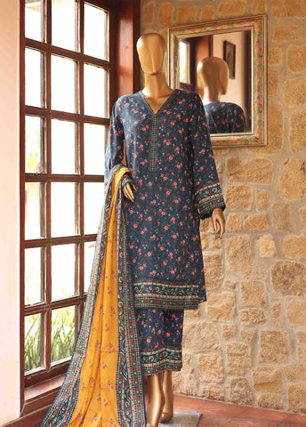 Bin Saeed Fabric - SMLF-PR-0642 - 3 Piece Printed Stitched Suit