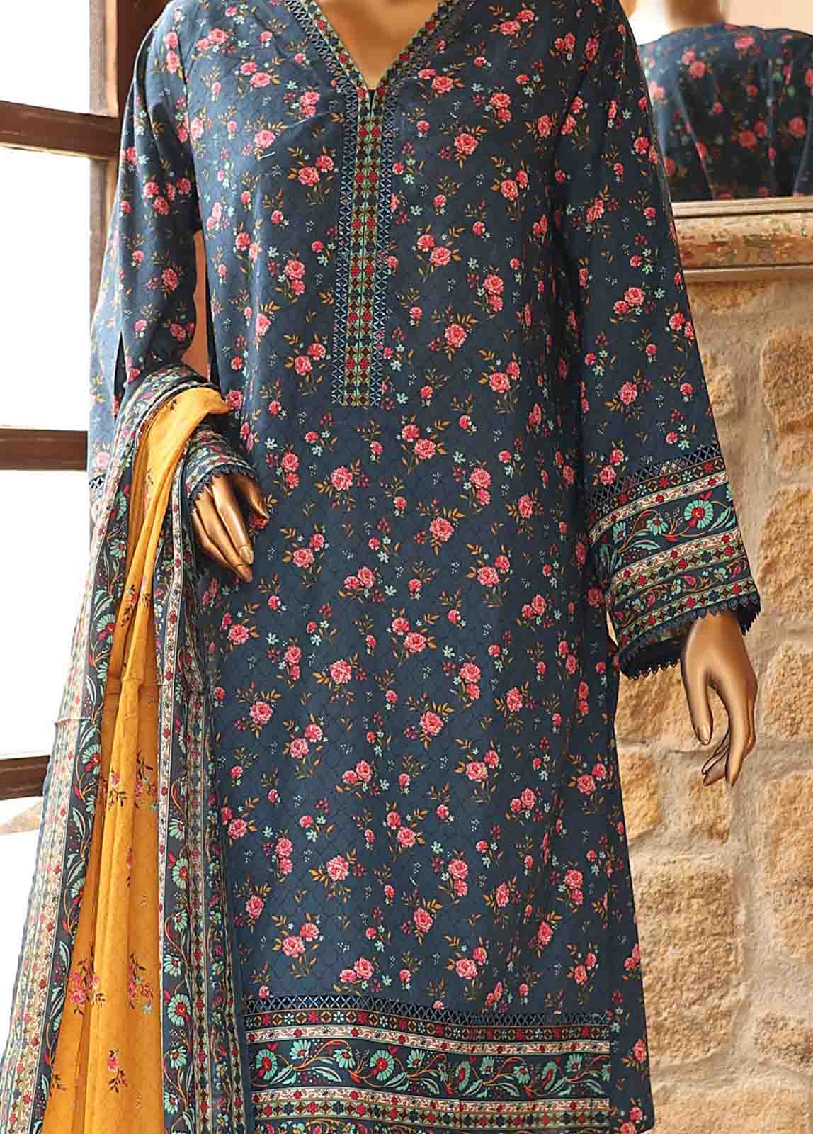 Bin Saeed Fabric - SMLF-PR-0642 - 3 Piece Printed Stitched Suit
