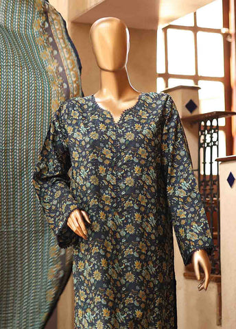Bin Saeed Fabric - SMLF-PR-0643 - 3 Piece Printed Stitched Suit